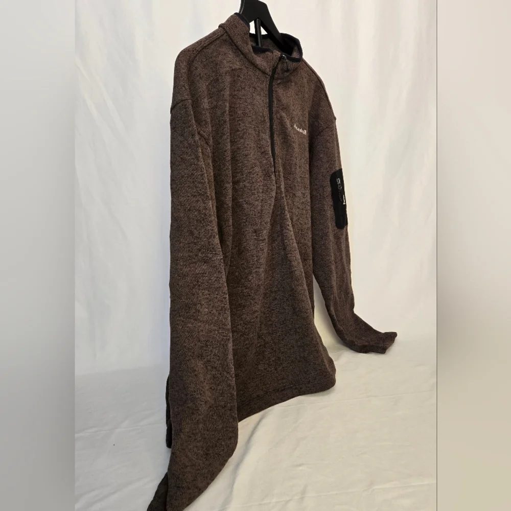 AVALANCHE Pullover Jacket Mens‎ 2XL Quarter Zip Thermal Brown Knit Fleece